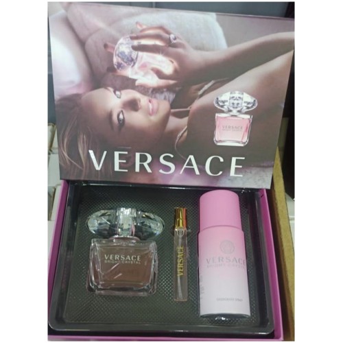Versace Bright Cristal women edt 90 Ml Bayan Parfümü & Deodorant 150 ml & Dekant 10 ml çanta boy ÖZEL GİFT SET